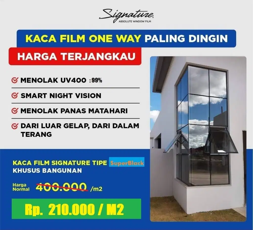 Kacafilm tolak panas UV400 99% sehingga interior rumah terlindungi