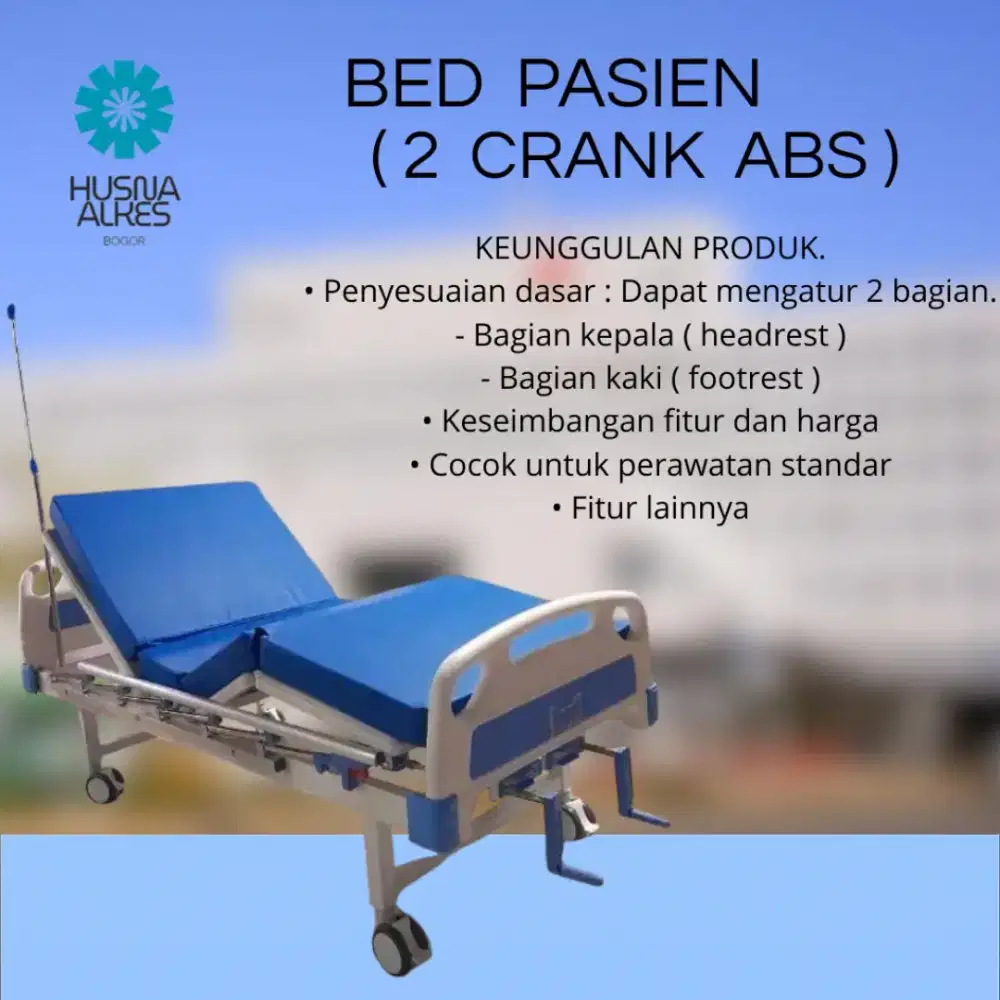 Bed pasien 2 crank new/ranjang 2 engkol/tempat tidur pasien