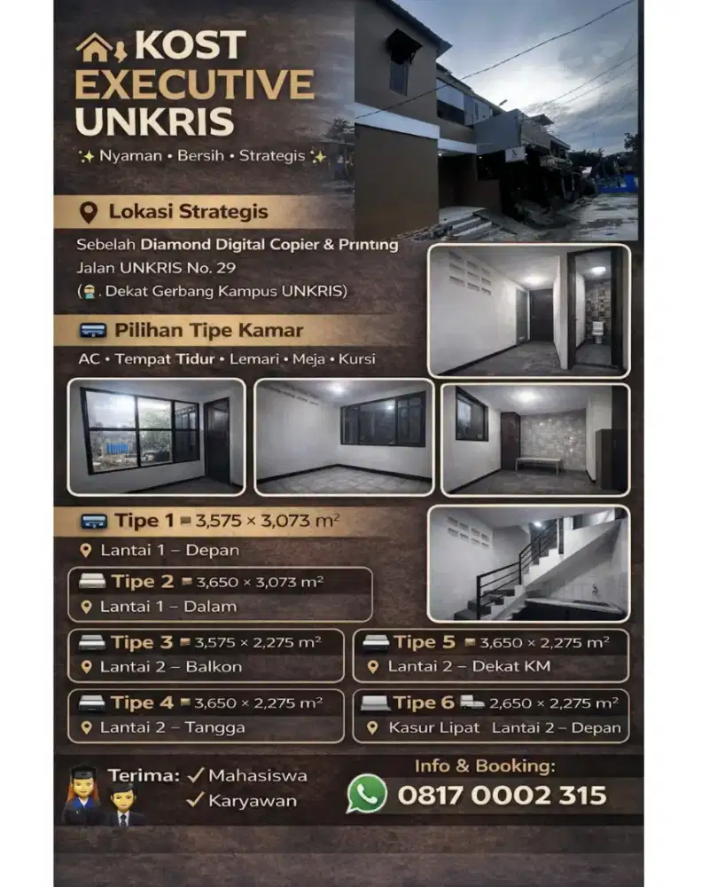 Kost Indekos Executive Unkris