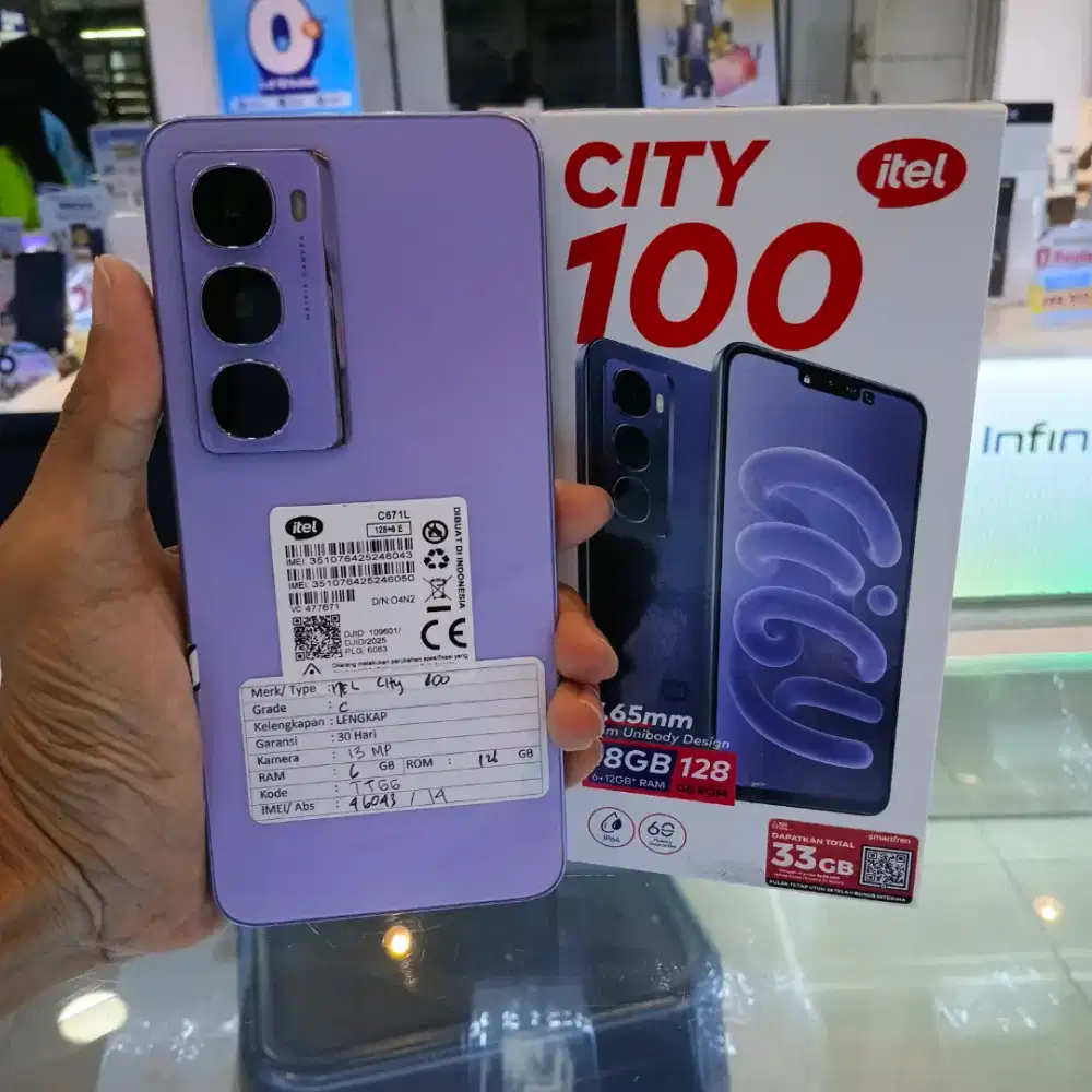 HP Bekas Itel City 100 6/128GB Garansi 30Hari