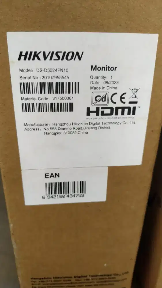 Monitor hikvision 24inch DS-D5024FN10 baru murah komputer cctv