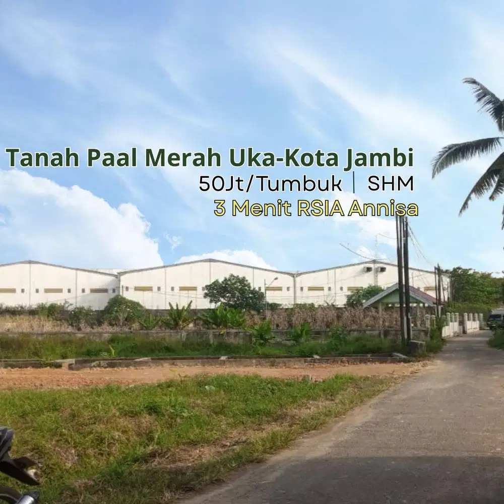 Jual Tanah Paal Merah, 3Km Bandara Sultan Thaha, SHM