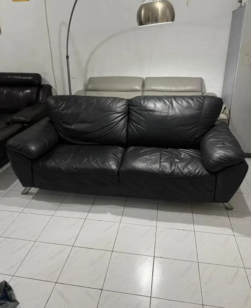Sofa 3 Seater Italian Leather Genuine ( Kulit Asli )