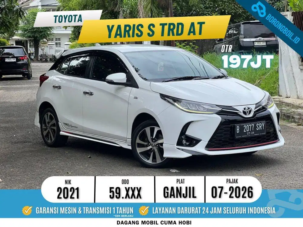 TOYOTA YARIS S TRD SPORTIVO MATIC 2021 PUTIH SIAP PAKAI LOW KM