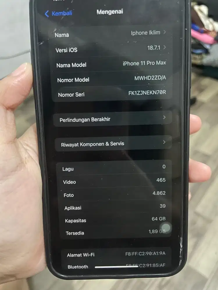 Ip 11 promax 64gb minus di deskrpsi