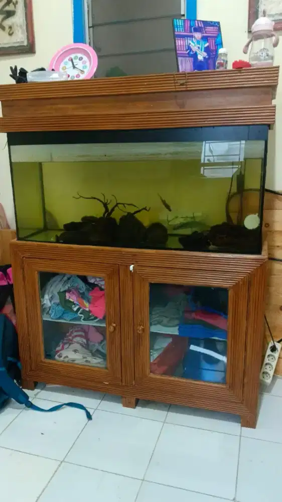 Aquarium set rak meja