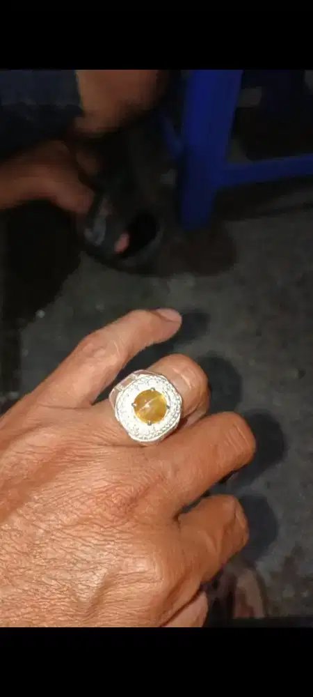 Batu cat eye ring perak