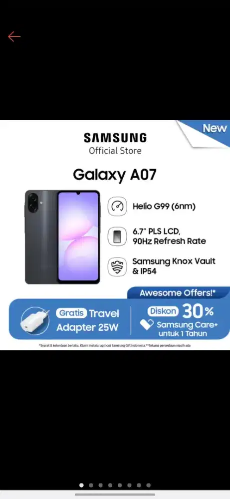 Samsung A07 BNIB New Masih Segel 6/128