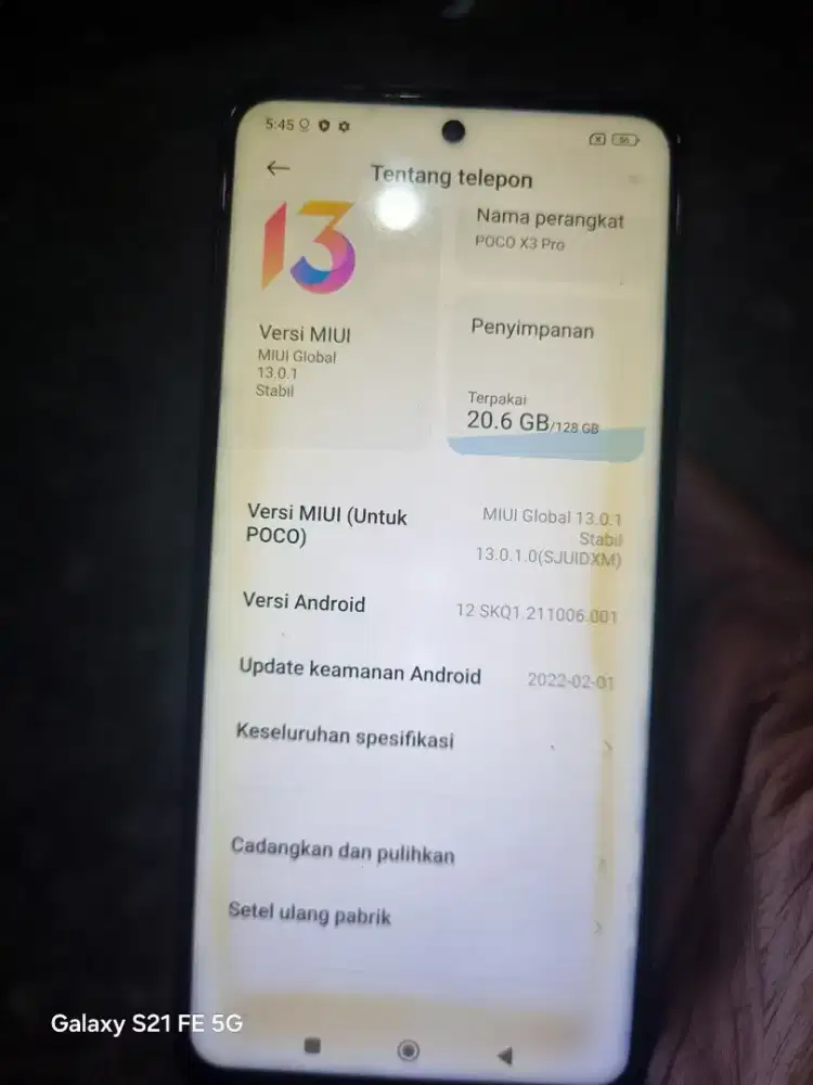 Poco phone X3 Pro 6+2 internal 128