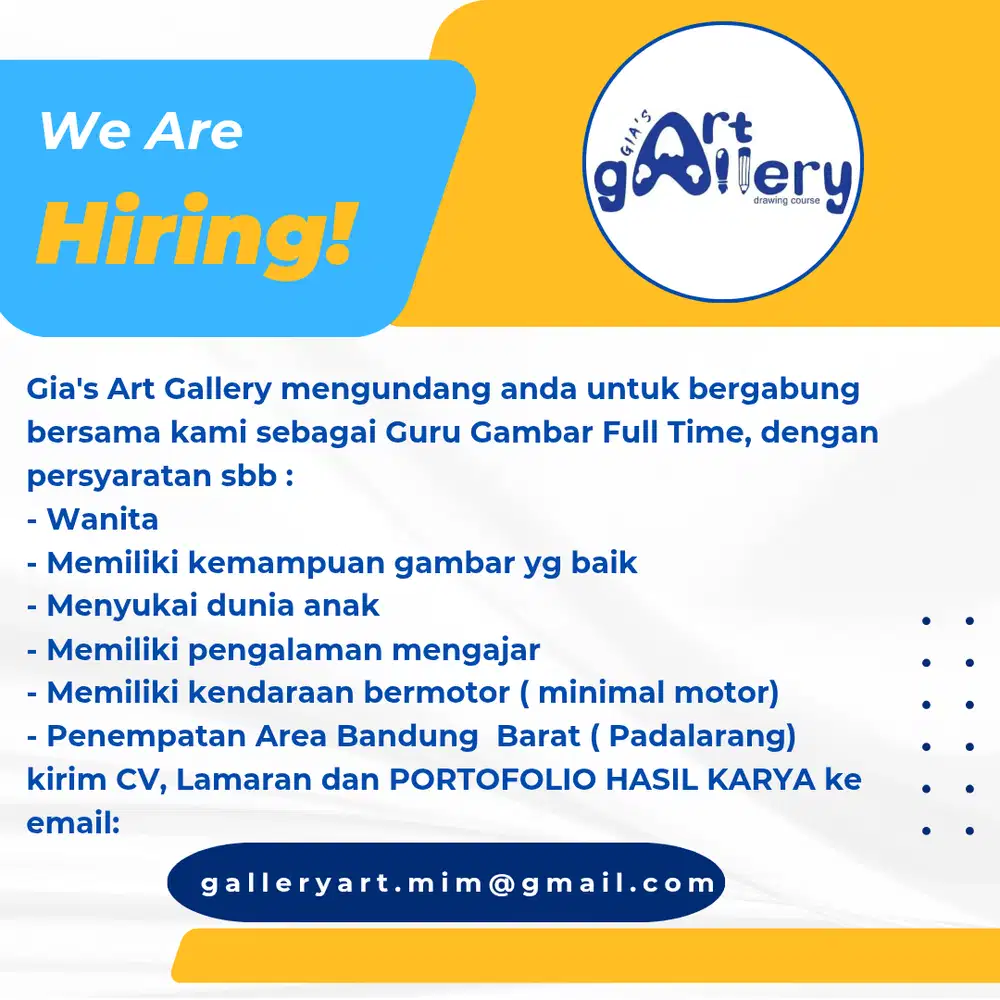 Loker Guru Gambar Anak Khusus WANITA