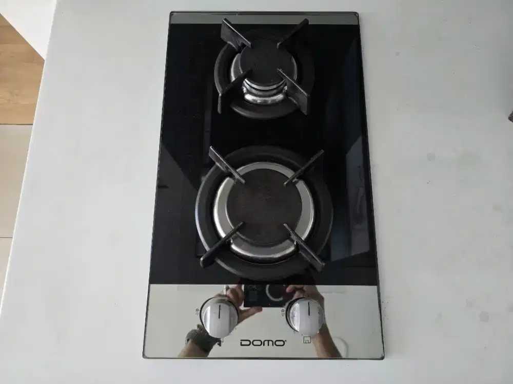 Kompor gas tanam 2 tungku merek DOMO bonus Gas regulator & slang