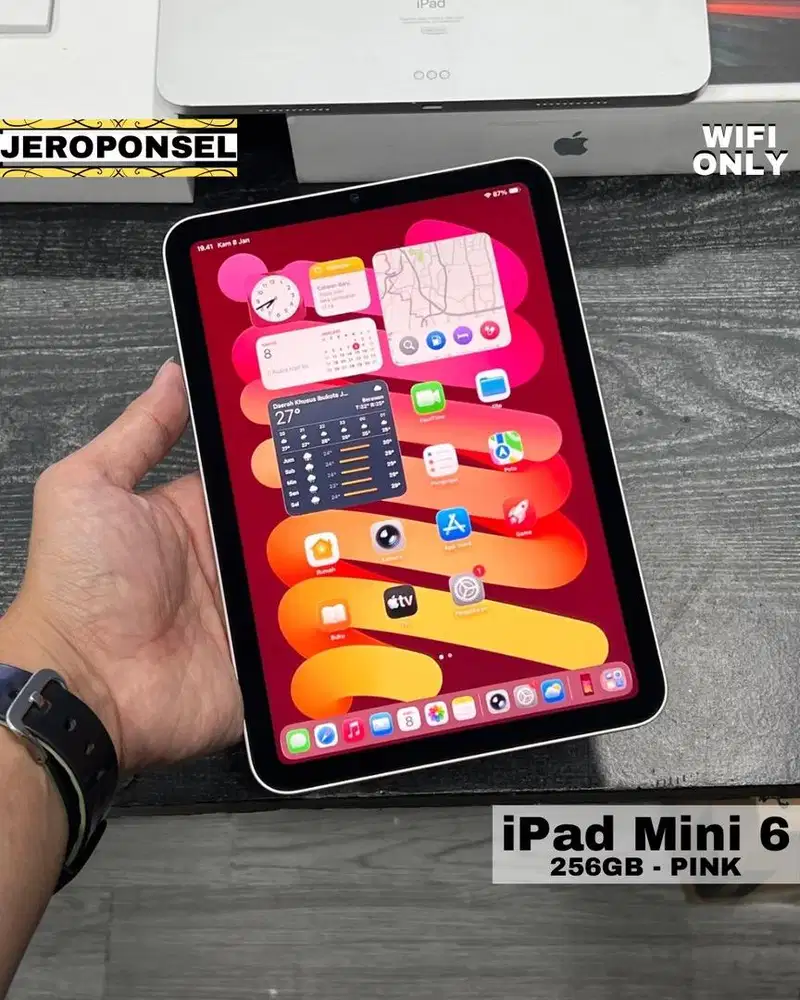 IPAD MINI 6 256GB PINK MULUS ORIGINAL GARANSI ADA MINUS