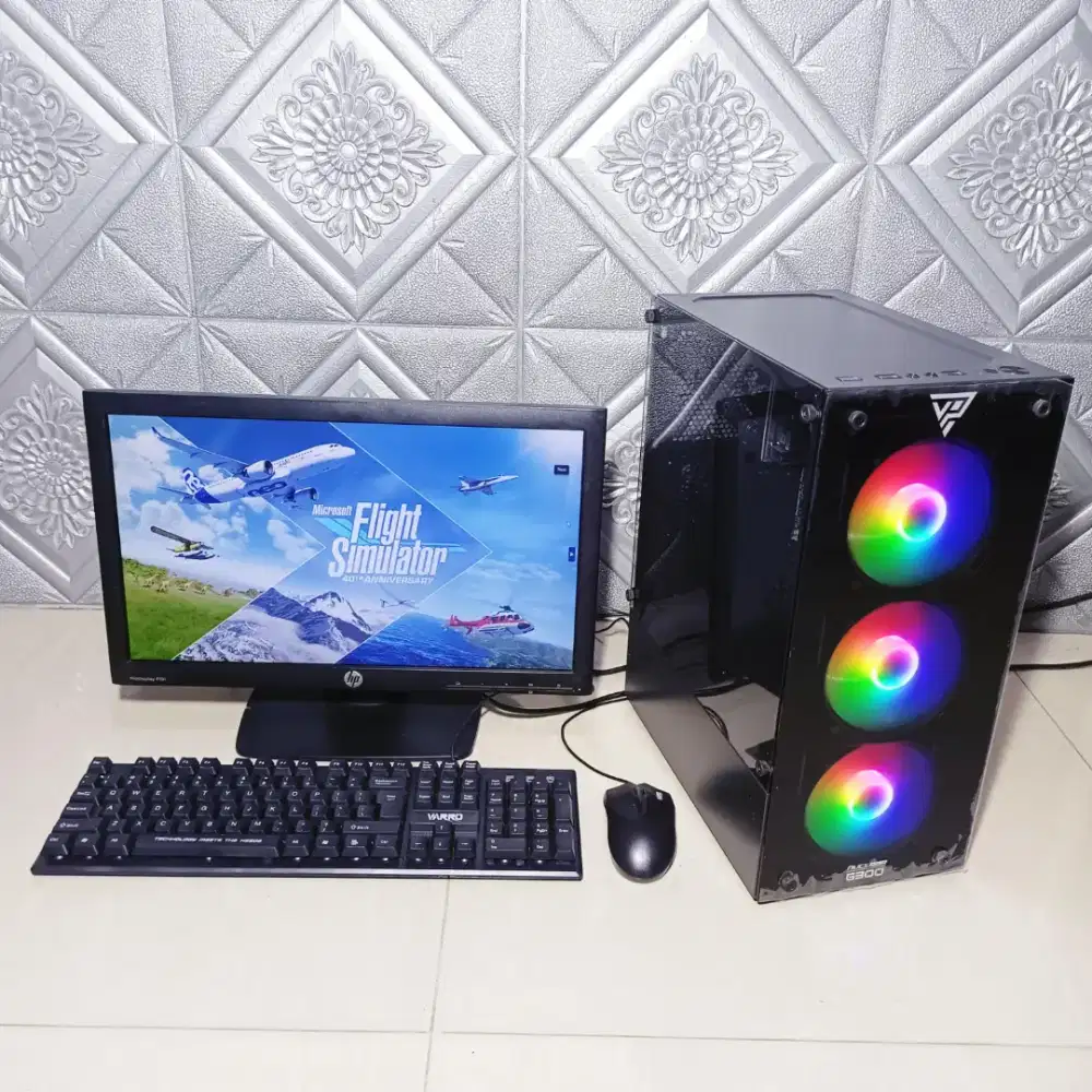 PC lengkap 1set siap Pakai ram 8gb ssd 256gb HDD 500gb monitor 19inchi