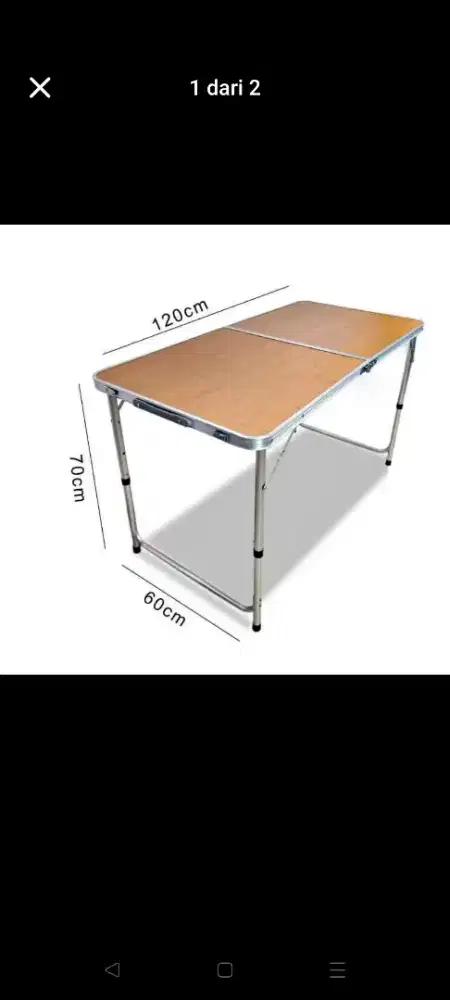 Meja lipat uk 120 BARU