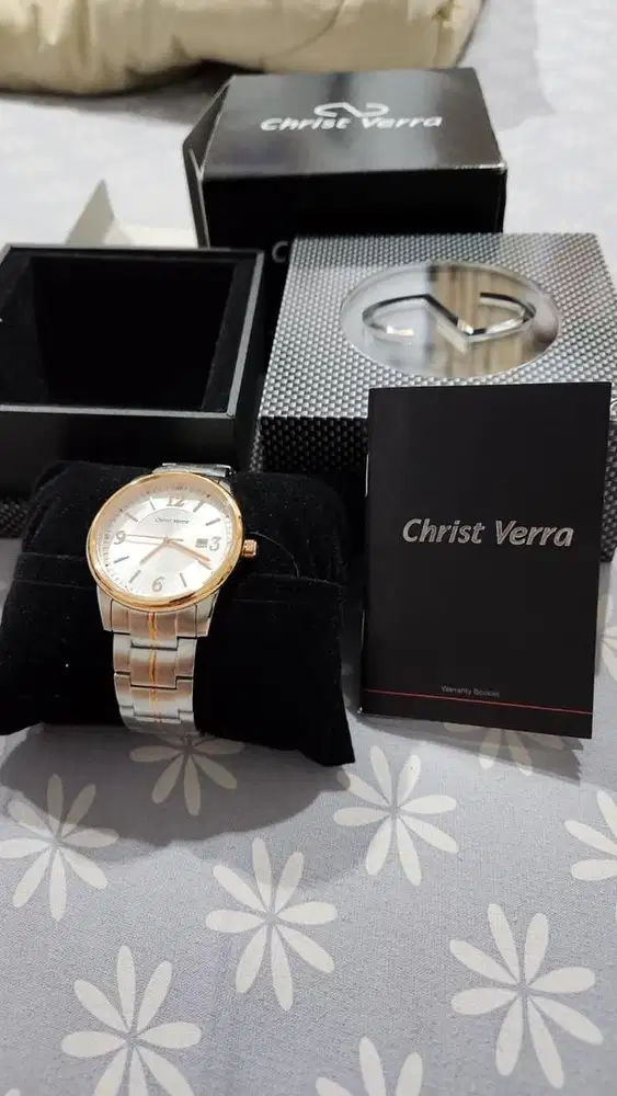 Jam Tangan Pria Christ Verra Silver Rose Gold