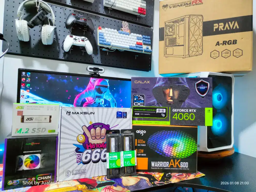 CPU PC 32GB DDR5 INTEL i5 12400 GEN 12 VGA RTX 4060 8GB SSD 1.5TB WIFI