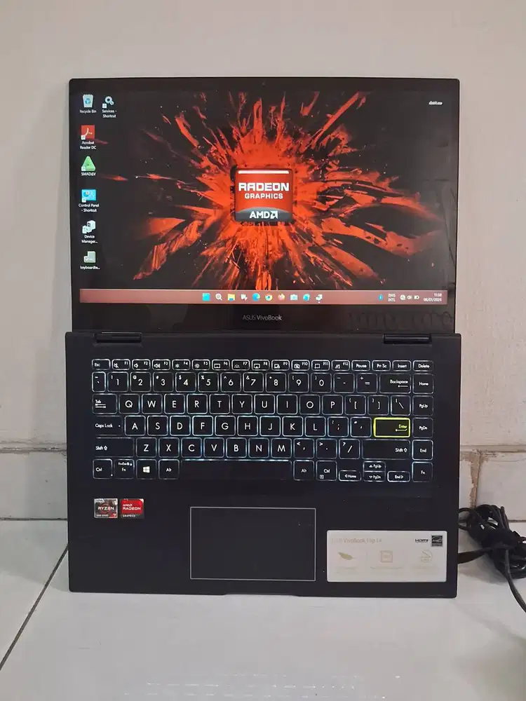 Laptop 2in1 Ryzen 7 16Cpu 16/8GB 512GGB 14in TouchScrn LikeNew Garansi