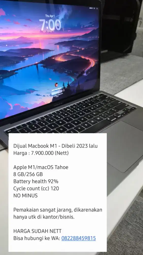 Macbook Air M1/256/Battery Health 92%