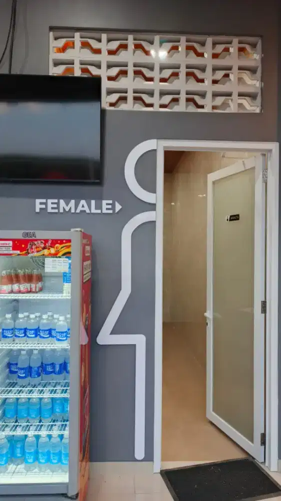 Akrilik sign penanda toilet pria wanita unt kantor hotel & rumah