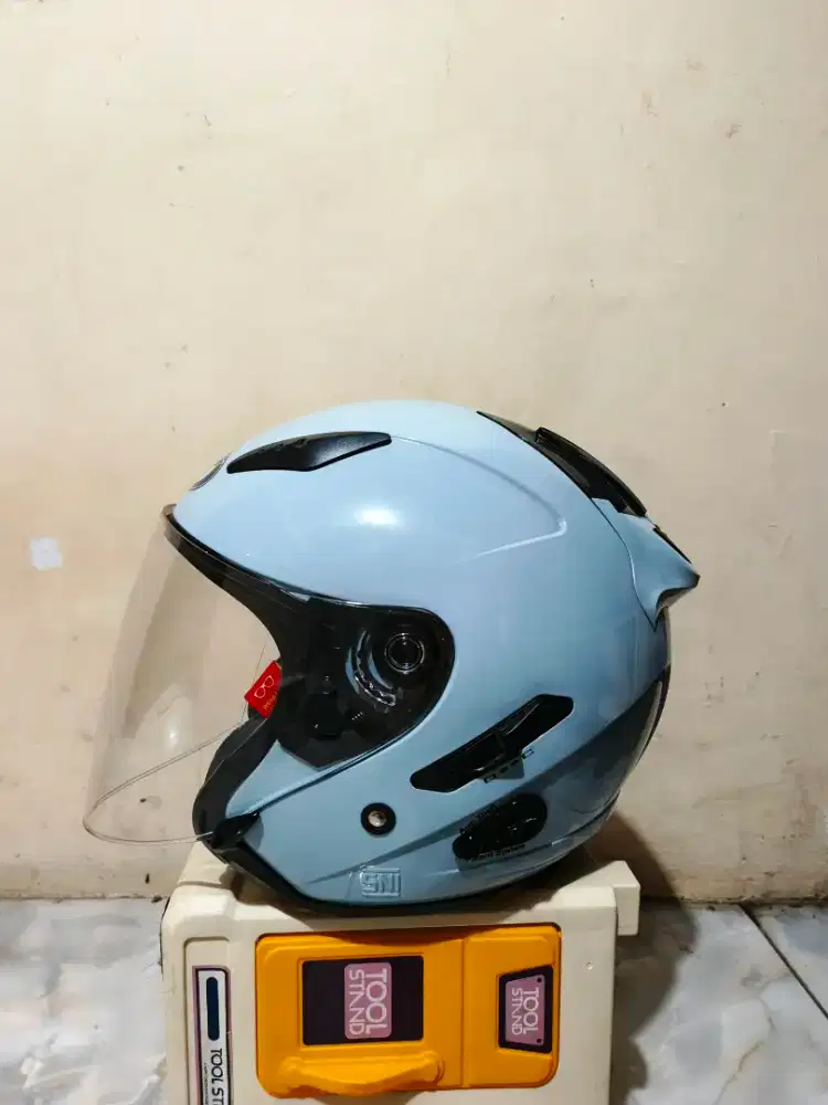 Helm KYT Galaxy Flat R Solid Steel Blue Orginal