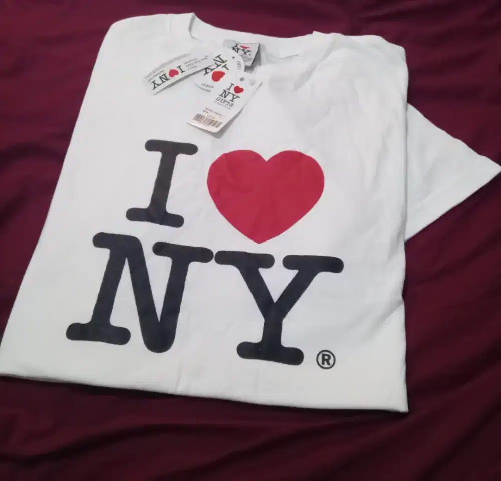 ORIGINAL Baju baru I Love NY New York XL Katun cotton hand carry skena