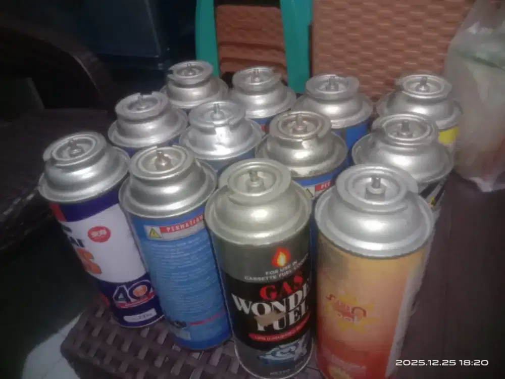Jual-cptBU:12pcs.Tabung gas portable kosongan,No-minus,No-kendala,