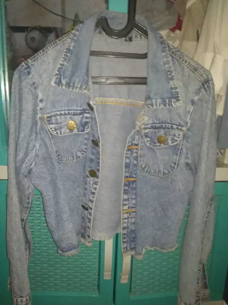 jual jaket jeans crop top