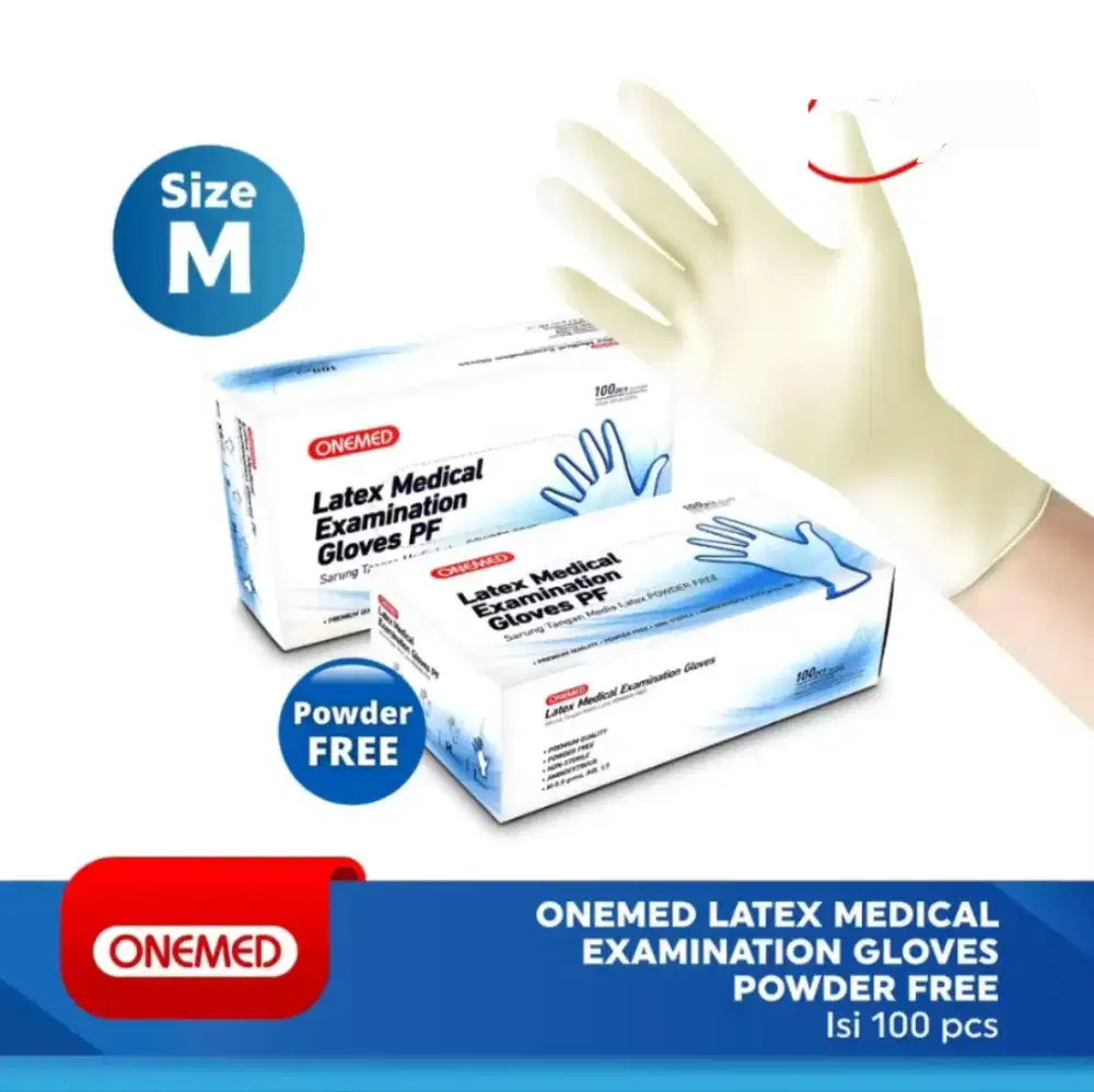 Sarung Tangan Latex Onemed Exam Glove Powder Free