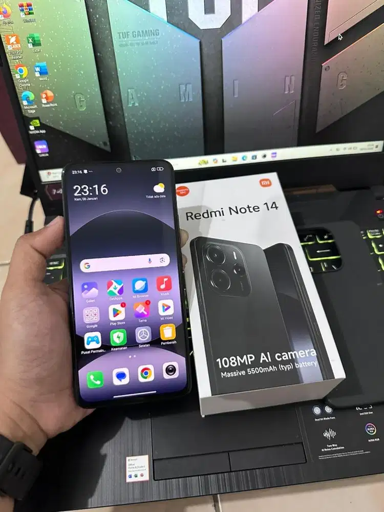 Xiaomi Note 14 ram 8/256 GB Fullset baru 1 bulan pakai