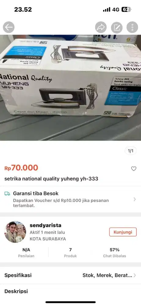 Setrika National Yuheng YH-333