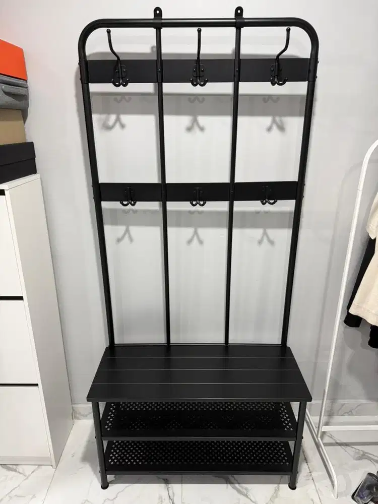 Rak Mantel, Bangku dan Penyimpanan Ikea NIPASEN Hitam