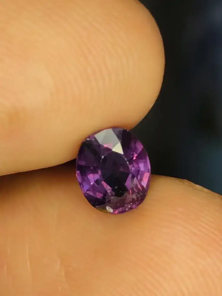 Natural Purple Spinel 1.09crt Luster Rainbownya Menyala Memo CGL