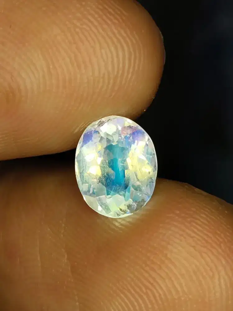 Natural Rainbow Moonstone 1.31crt Biduri Bulan Srilanka Memo SkyLab