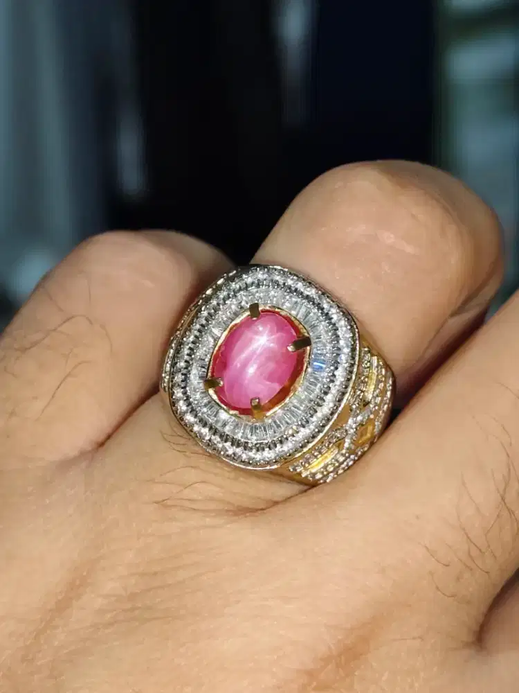 Natural Star Ruby Burma 3.11crt Star Mayung Tajam Menyala Memo GLI