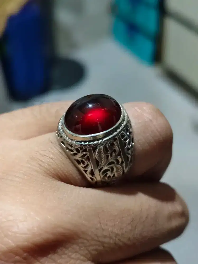 Natural Red Garnet Black Mamba HQ Srilanka Ceylon Kristal Giwang Nitik