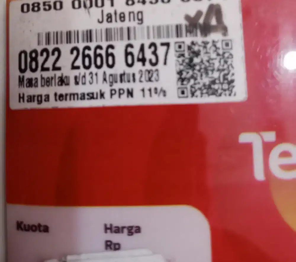 Nomor simpati cantik triple kwartet kembar rapi