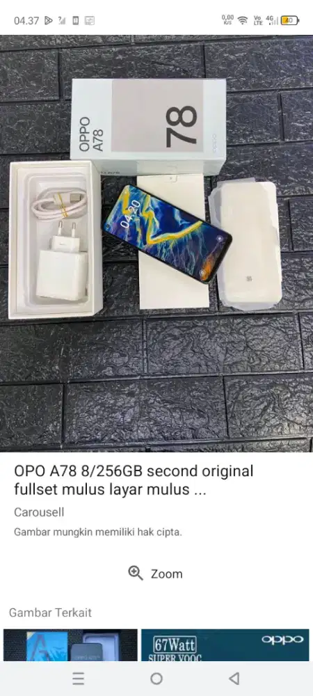 Di jual hp Oppo A78 4+4/256 4g