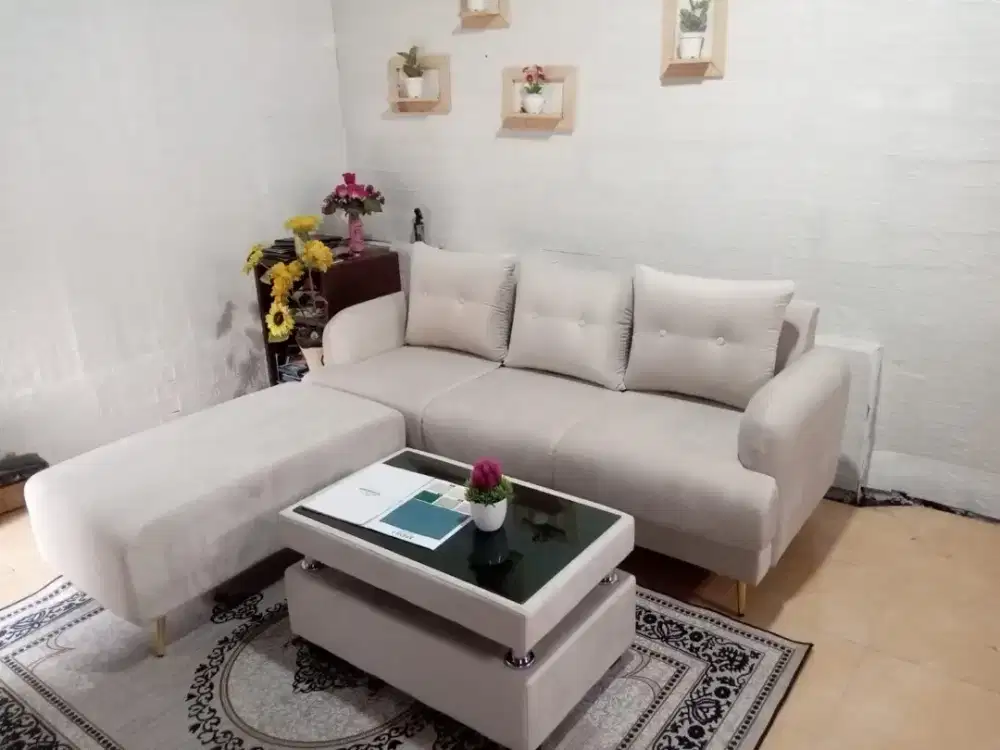 Sofa Tamu bentuk L putus