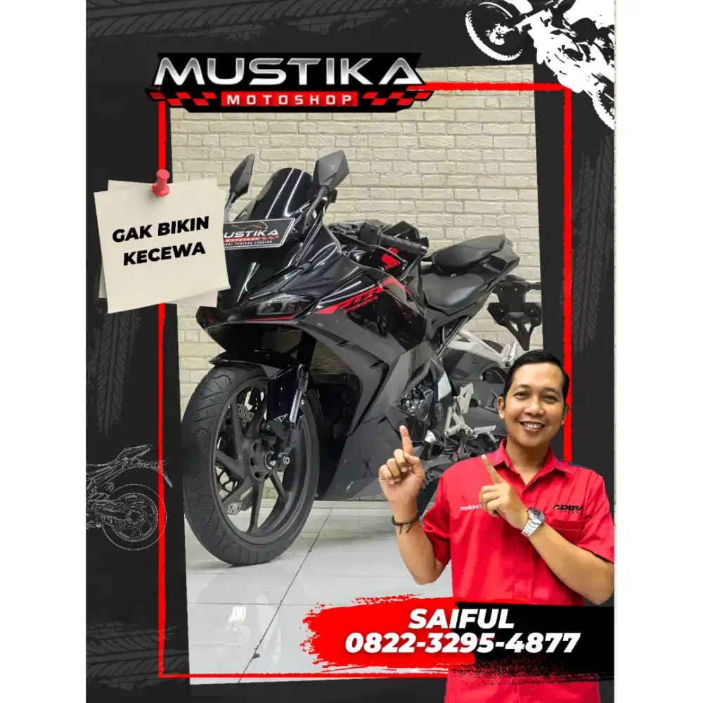 Odo 9rb Istimewa!!Honda CBR 250RR 2023 Black Glossy Plat Jatim-Mustika