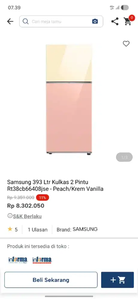 Promo kulkas samsung 2 pintu
