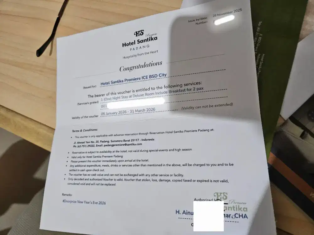 Voucher Hotel Santika Premiere Padang