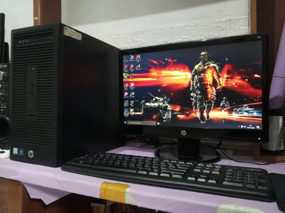 Pc gaming dan editing HP / intel core i3 gen6 + ram 8gb ddr4 + LED 19