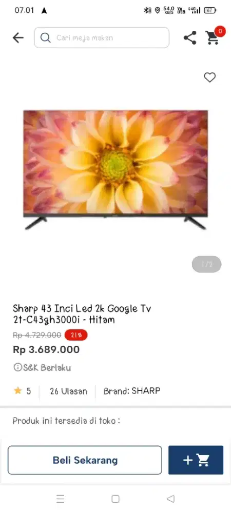Promo TV 32 inch sharp