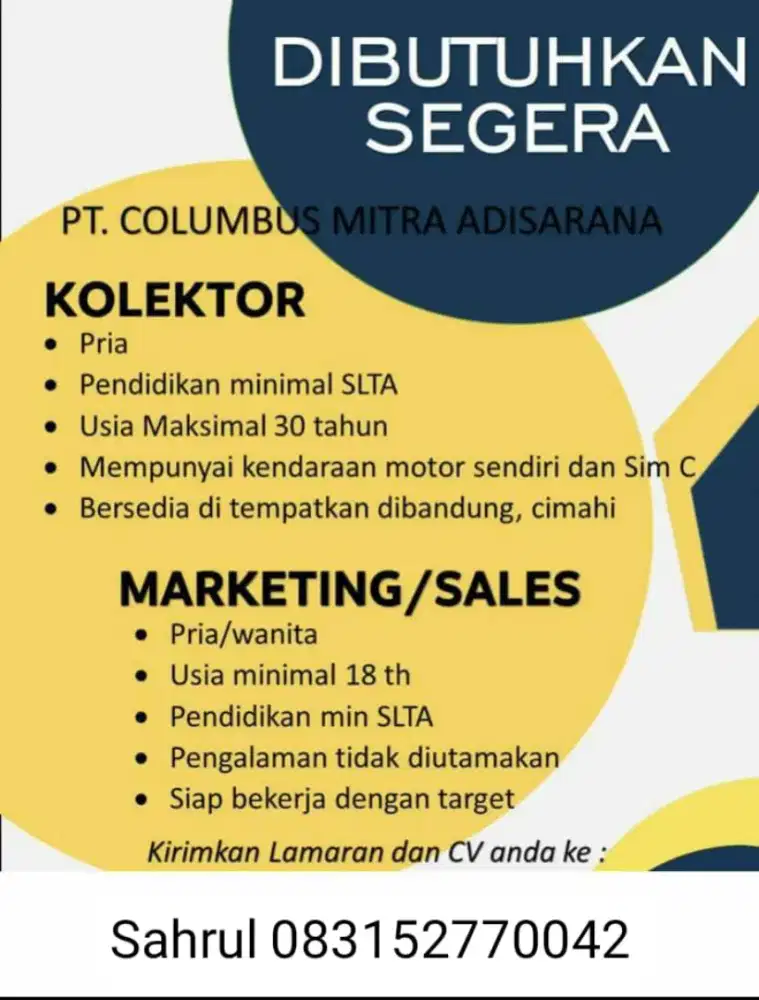 Lowongan pekerjaan,SPG dan SFB