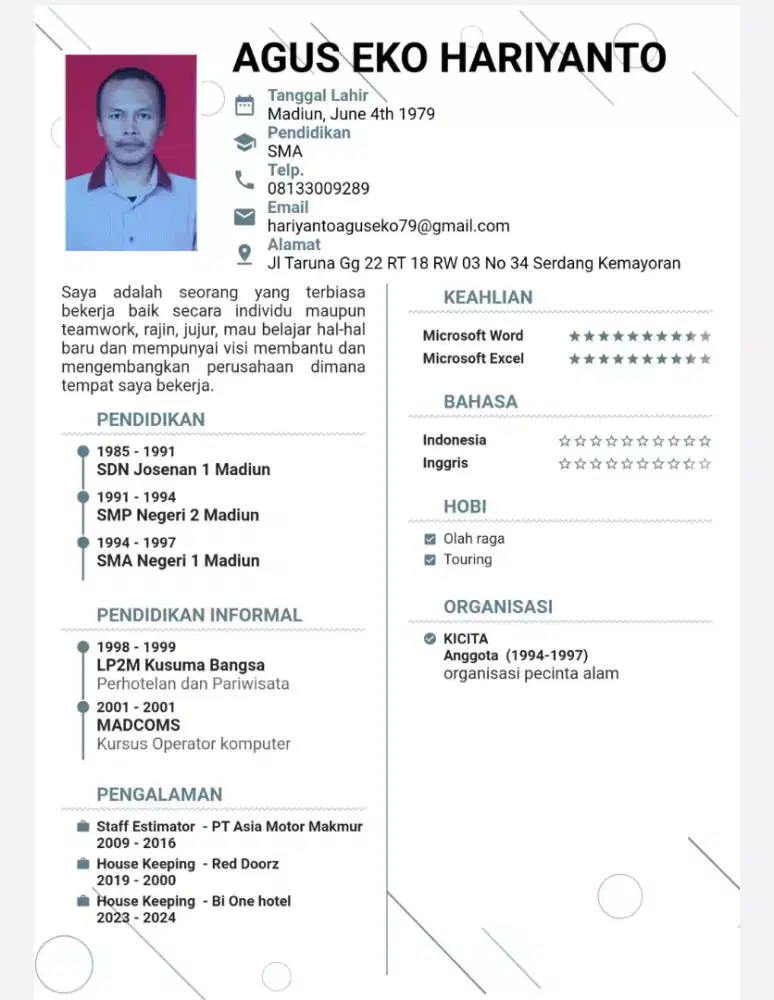 Cari kerja cleaning service/HK/OB