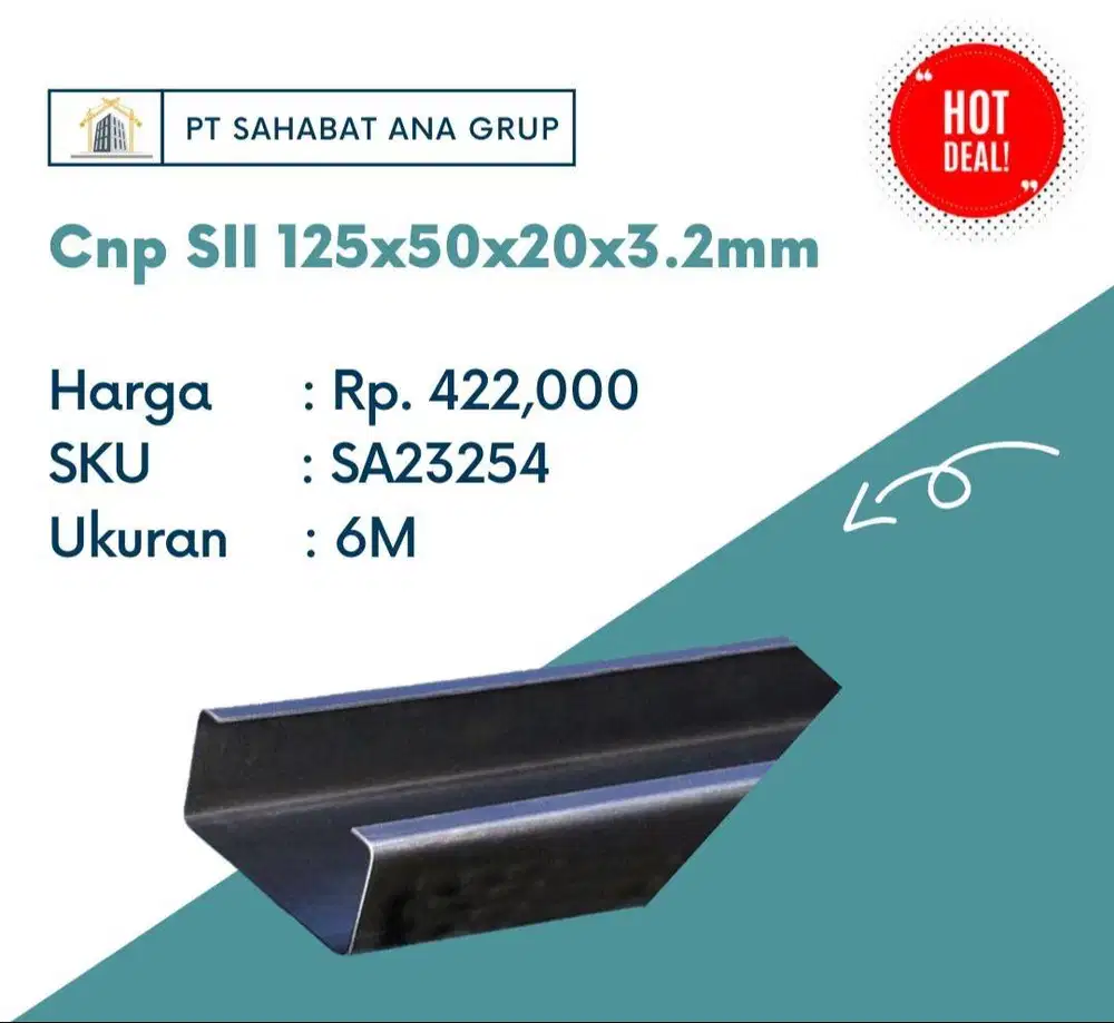 Cnp SII 125x50x20x3.2mm