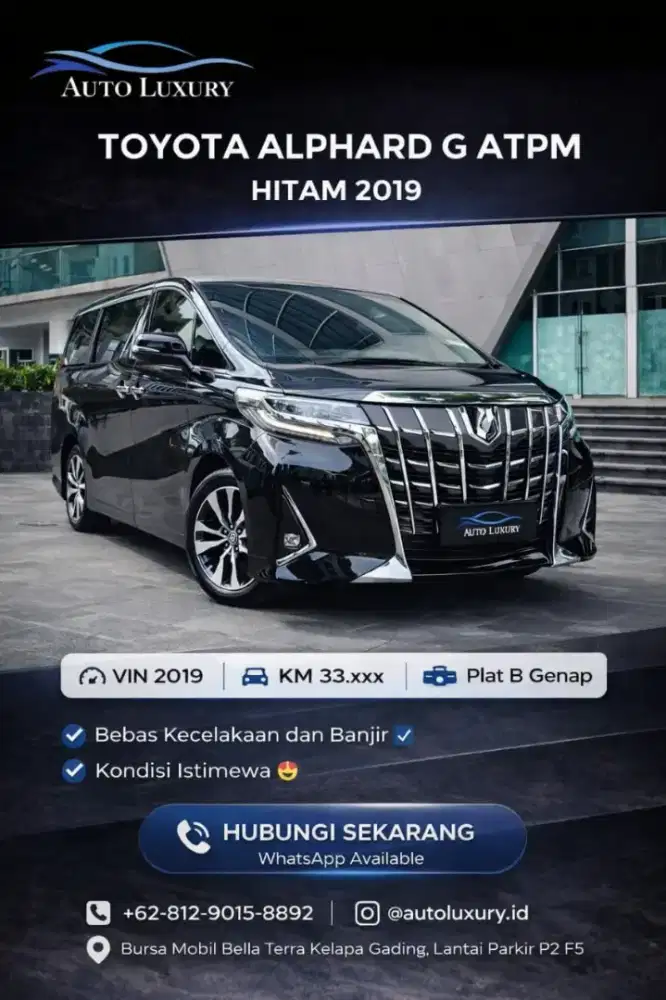 ALPHARD G ATPM HITAM 2019