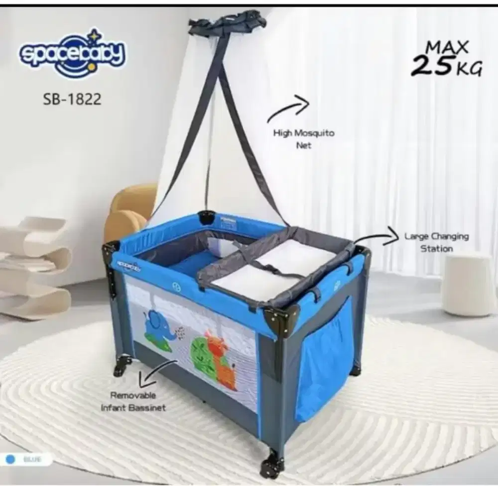SpaceBaby Tempat Tidur Ranjang Bayi Lipat