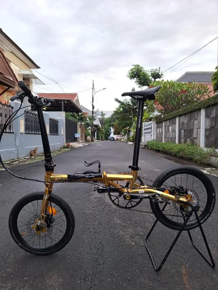 Sepeda Lipat Troy GOLD CHROME !!!