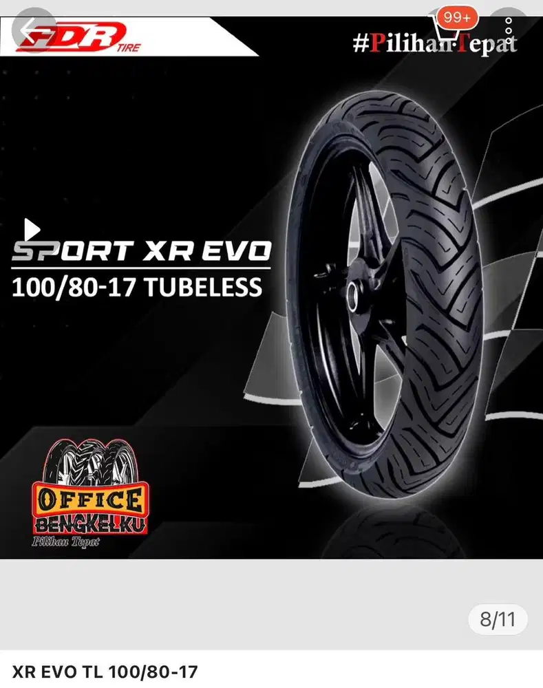 FDR Tubeless Sport XR EVO -  Ring 17 Ban Motor 100/80 - 17